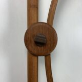 Scandinavian Danish oak wall arc swing lamp, 1970s by Domus