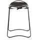 Contemporary bar stool in smoked black steel and black leather.