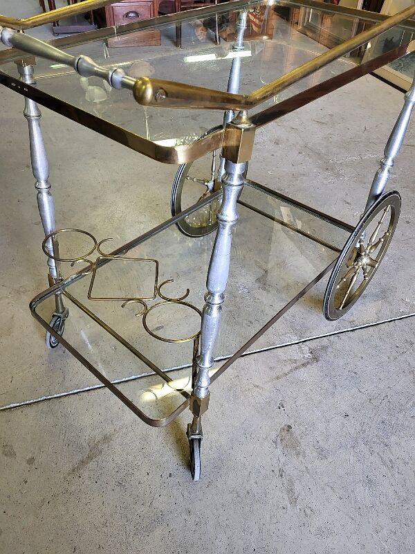 Brass and glass aluminium roller service 1960