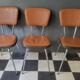 Bistro kitchen chairs in faux leather LOIRE SIEGES Vintage