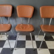 Bistro kitchen chairs in faux leather LOIRE SIEGES Vintage