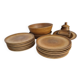 Vintage speckled glazed stoneware table service – 1970s