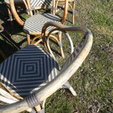 Set of 6 rattan terrace bistro armchairs type "Parisian"