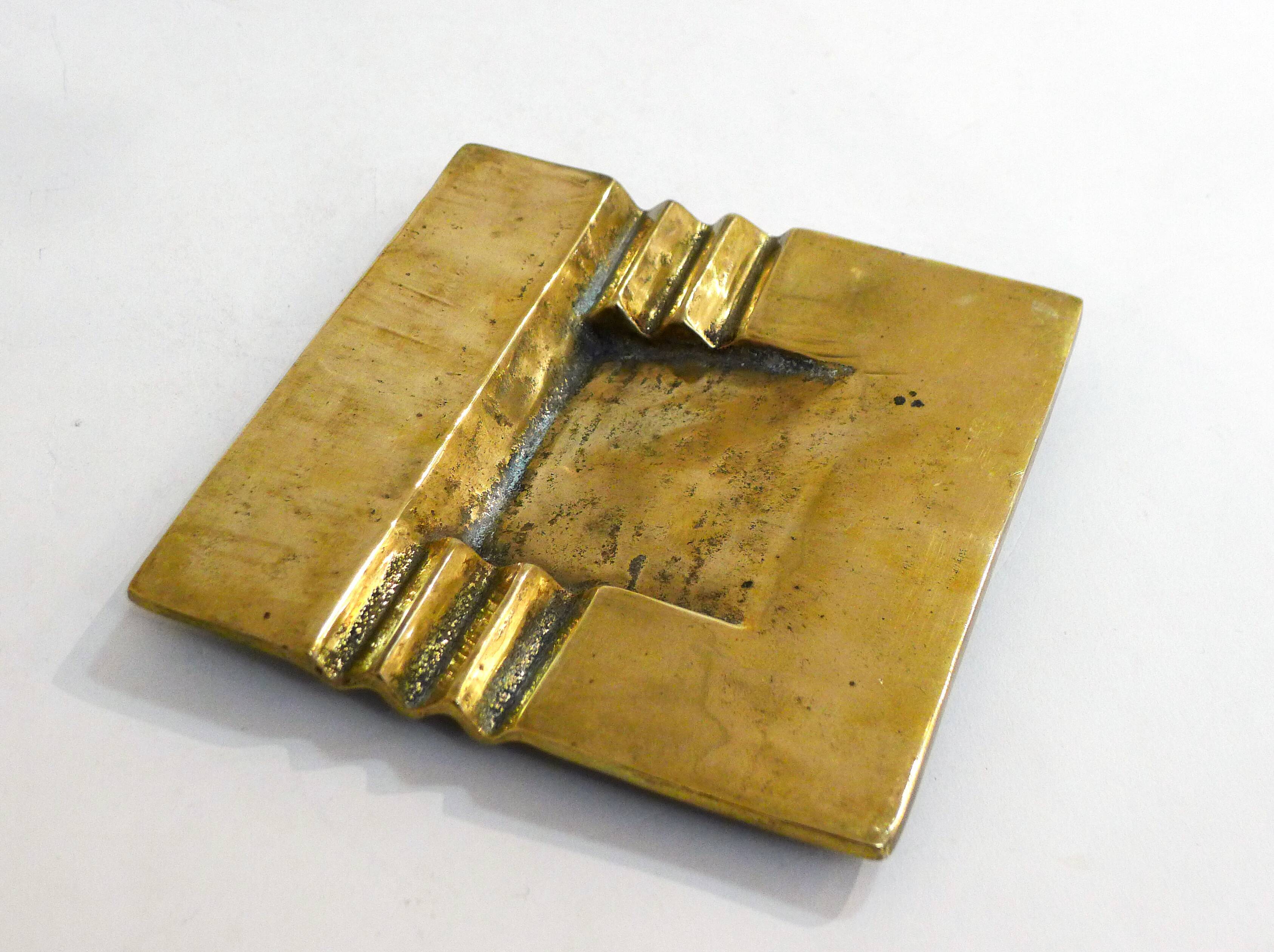 Stylized ashtray gilded bronze