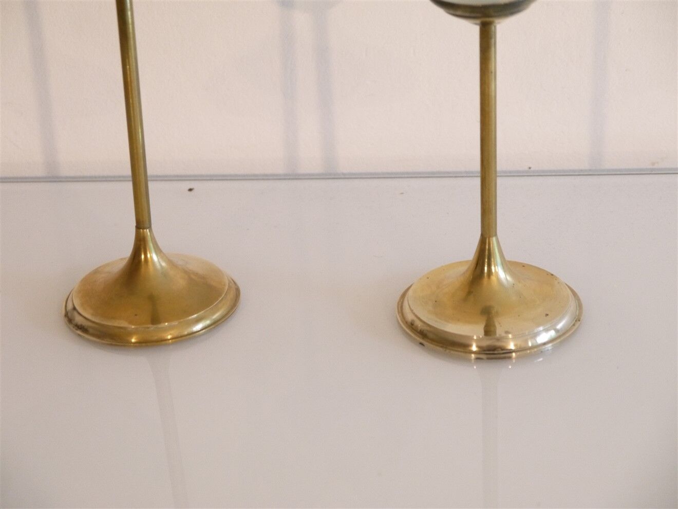 Scandinavian candlesticks in brass and glass
