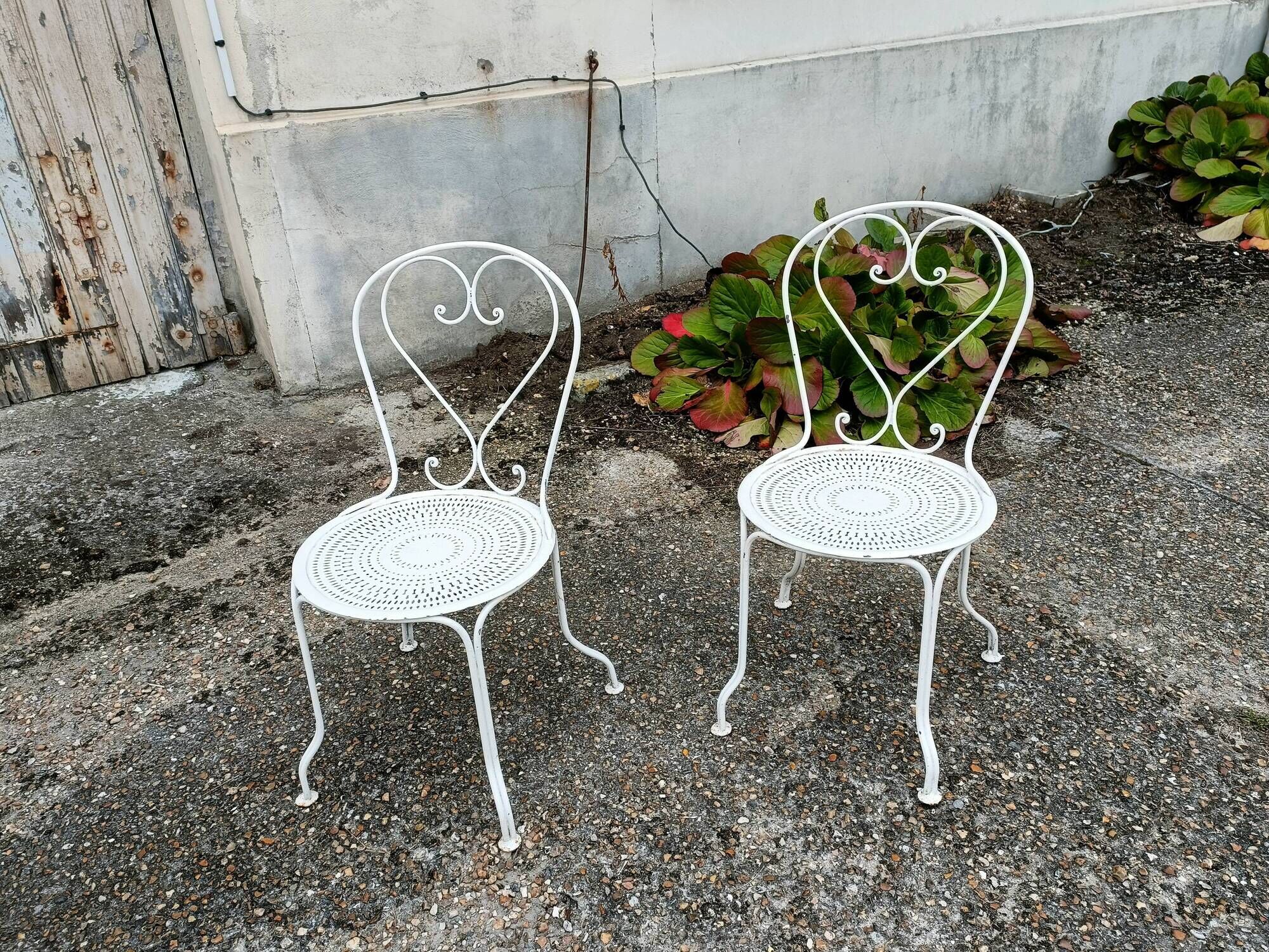 Garden furniture wrought iron old vintage xxeme