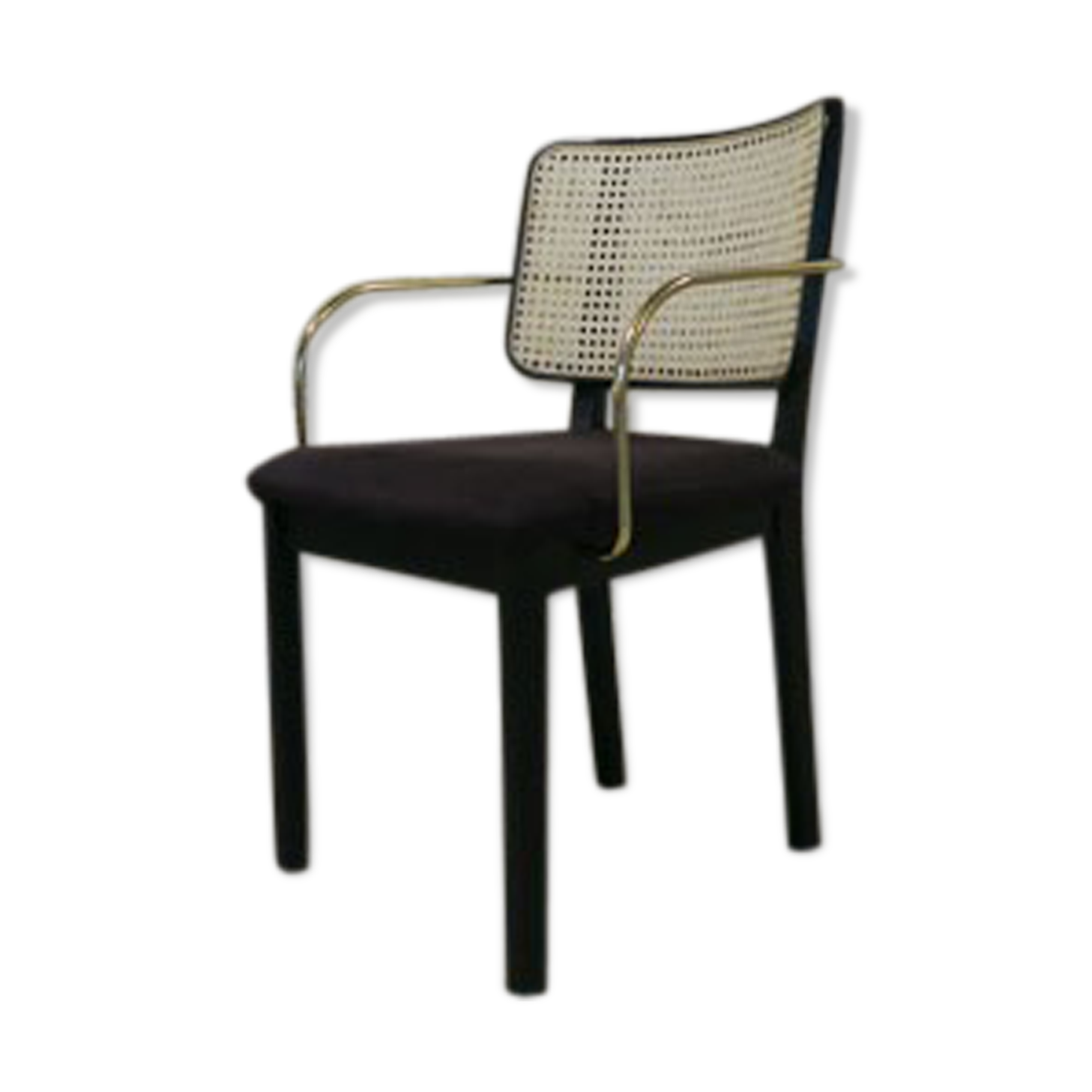 Black canning chair armrest velvet grey chic