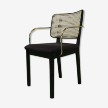 Black canning chair armrest velvet grey chic