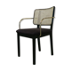 Black canning chair armrest velvet grey chic