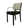 Black canning chair armrest velvet grey chic