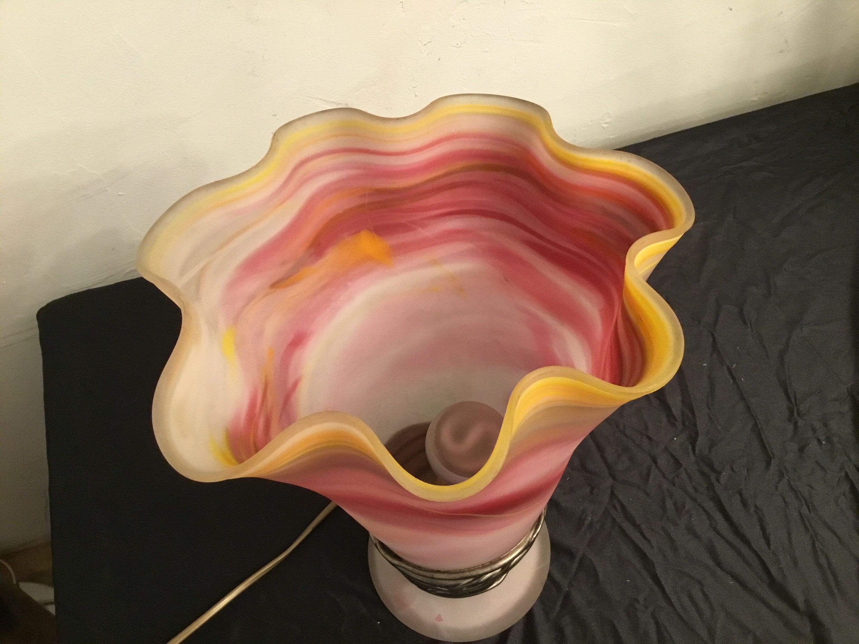 Vase lamp in glass paste and bronze signed Florea SILVIU