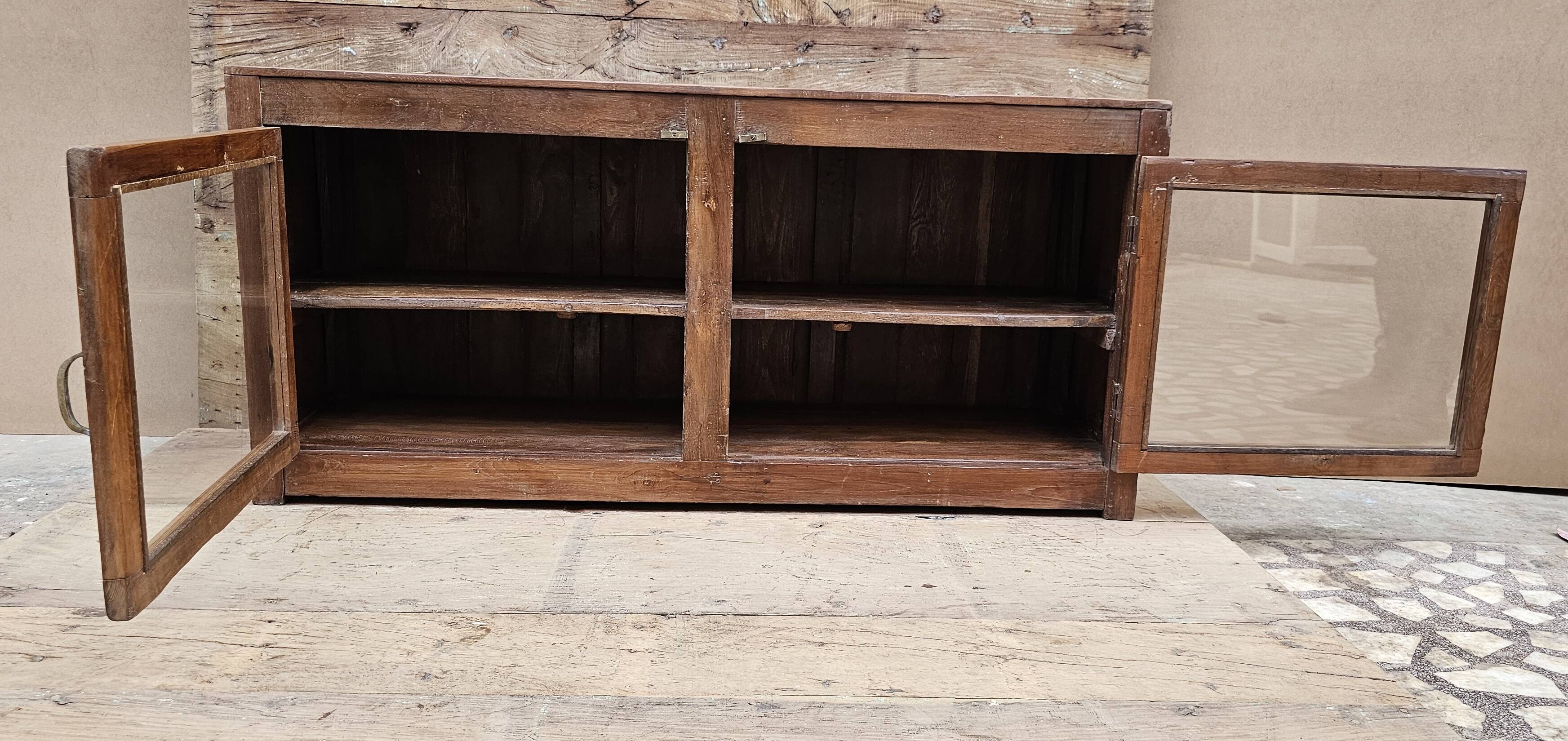 Buffet - glass TV cabinet in Burmese teak