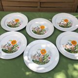 Set of 6 flat porcelain plates Winterling Bavaria