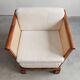 Art Deco club chair in walnut and cane, Austria 1920s