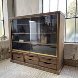 XXL oak display cabinet