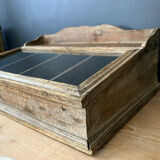 Showcase/cutlery rack, wood and glass