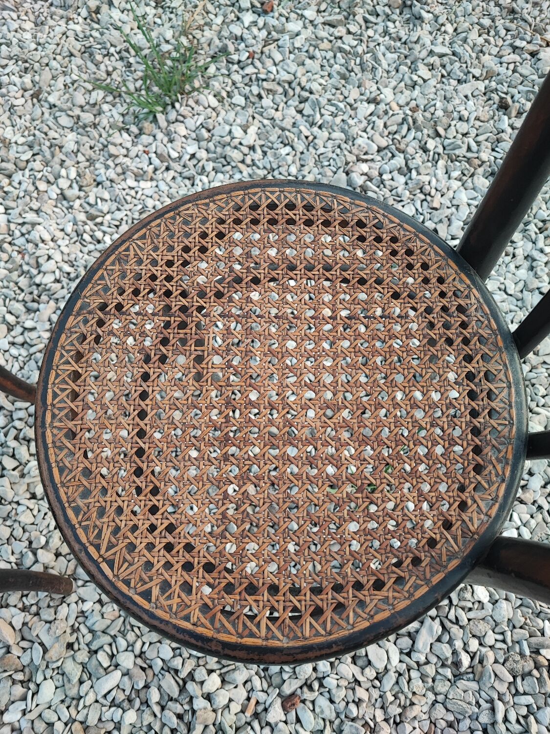 Duo chairs Thonet Austria seated cannée bistro blackened wood