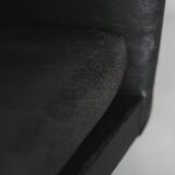 Black leather swivel armchair by Ire Möbel AB, 1960