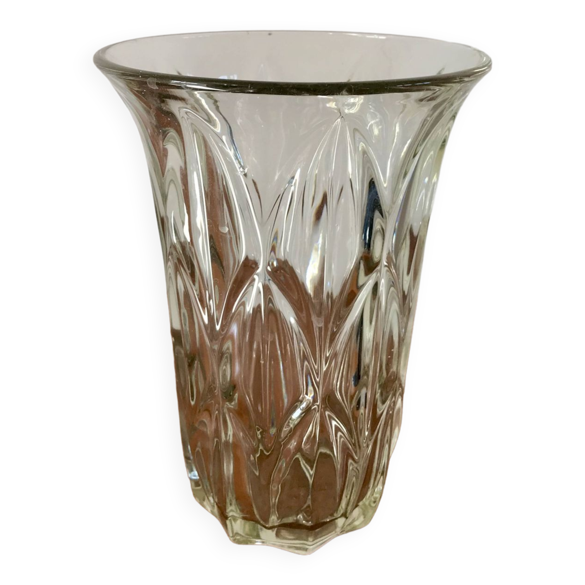 Large faceted flared art deco vase