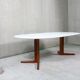 Round danish teak & white dining table, 1960s