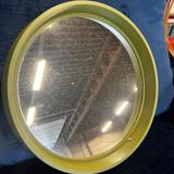 Miroir mural rond vintage vert citron