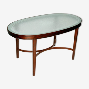 Coffee table in beech with glass top Denmark 1940s