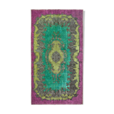 Hand-knotted oriental 1980s 171 cm x 307 cm green carpet