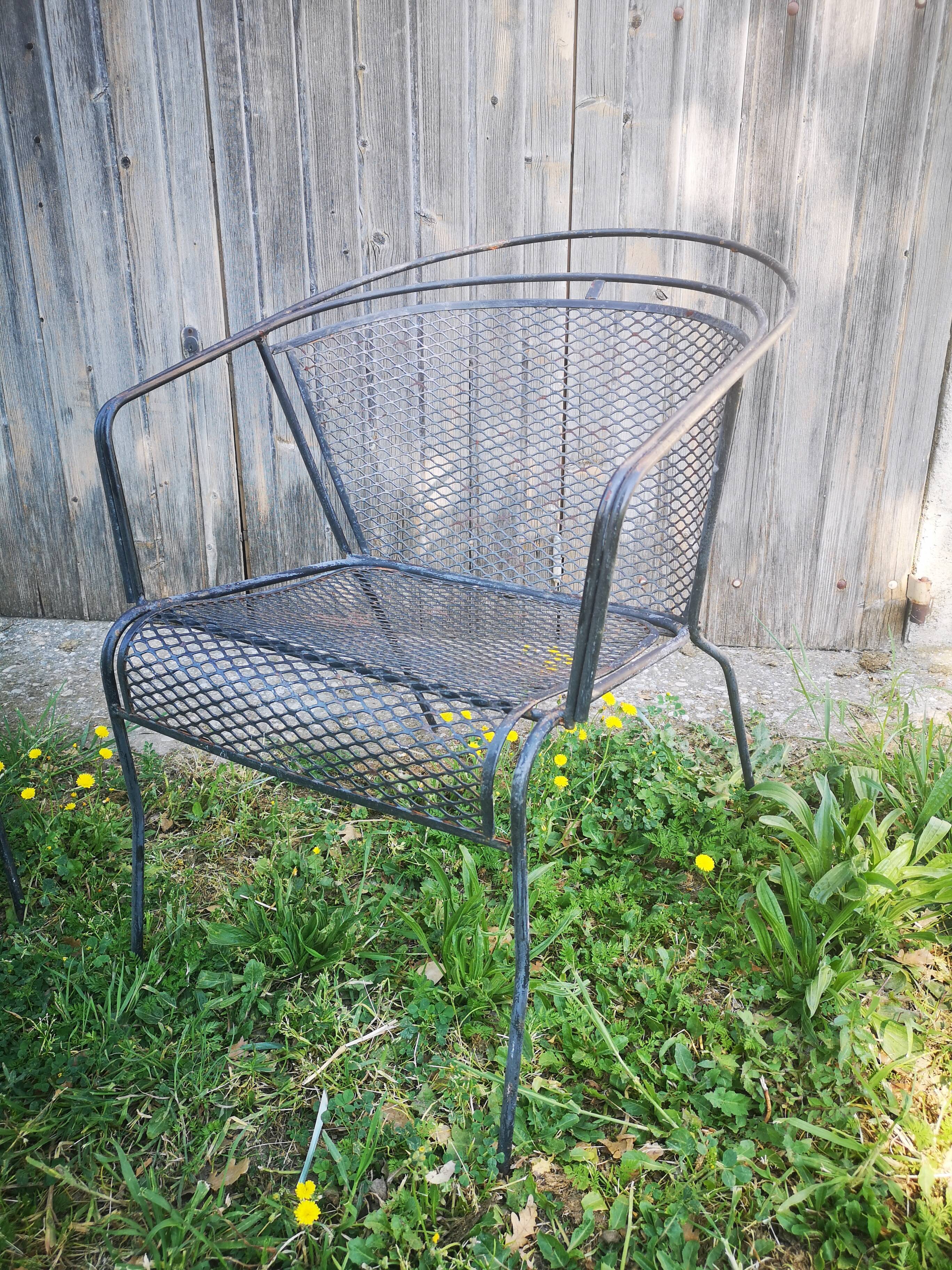 Pair of metal garden chairs 1950