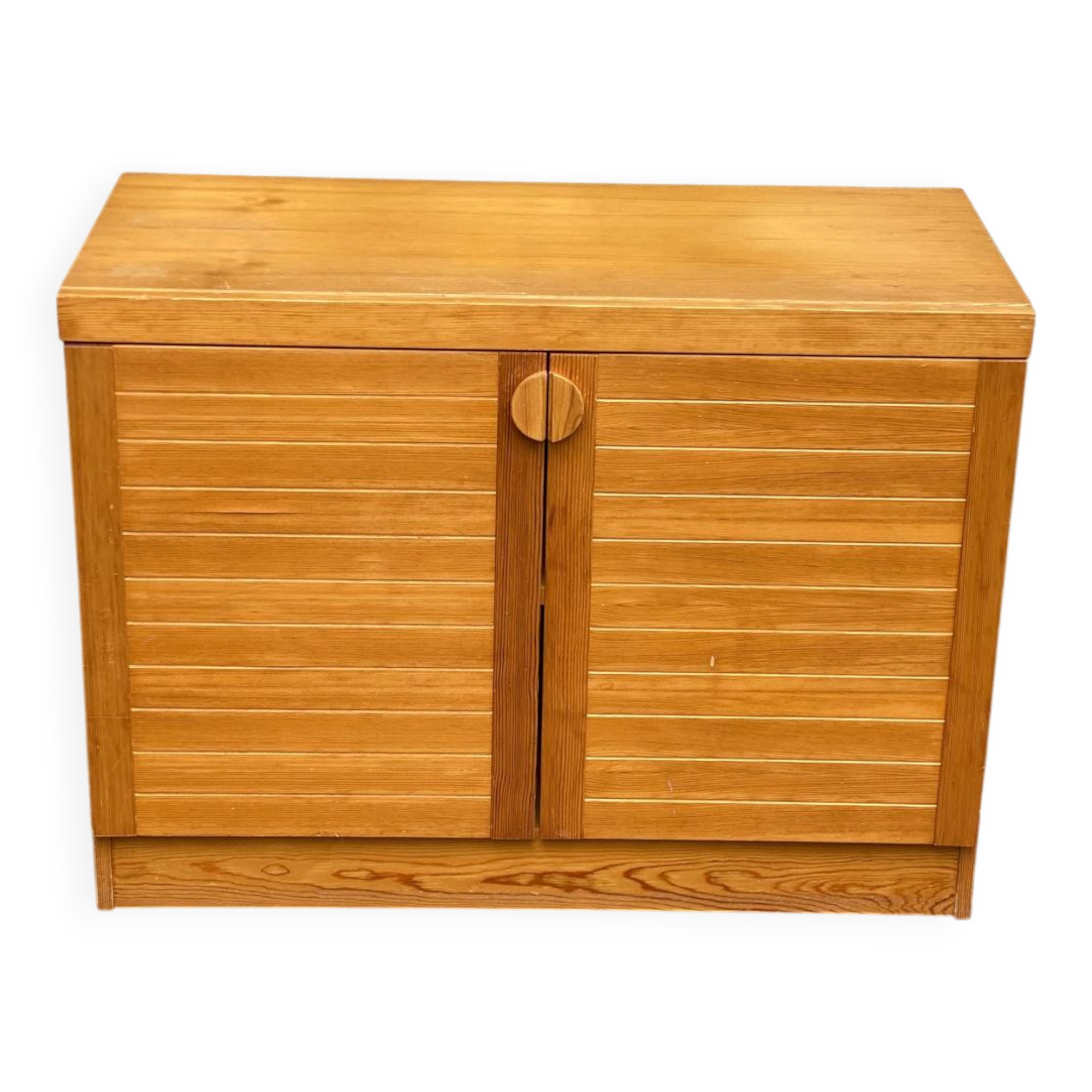 1970s wooden low storage chest.