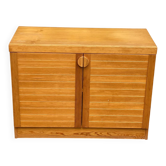 Commode meuble de rangement bas en bois des années 70