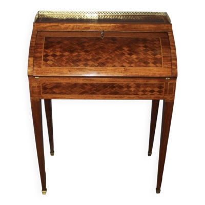 Bureau à cylindre en marqueterie de style Louis XVI