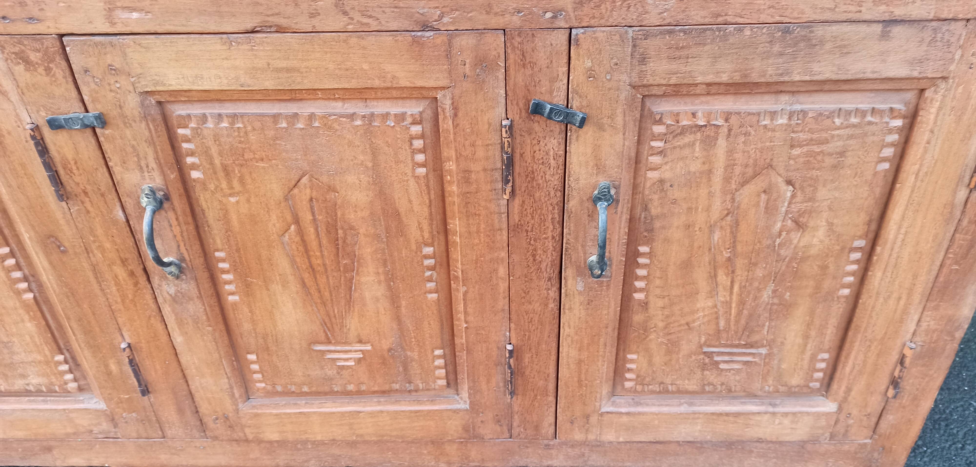 Antique wooden sideboard with 4 doors