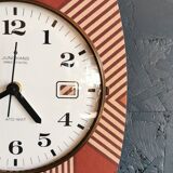 Silent rectangular vintage wall pendulum clock "Copper pink junghans"