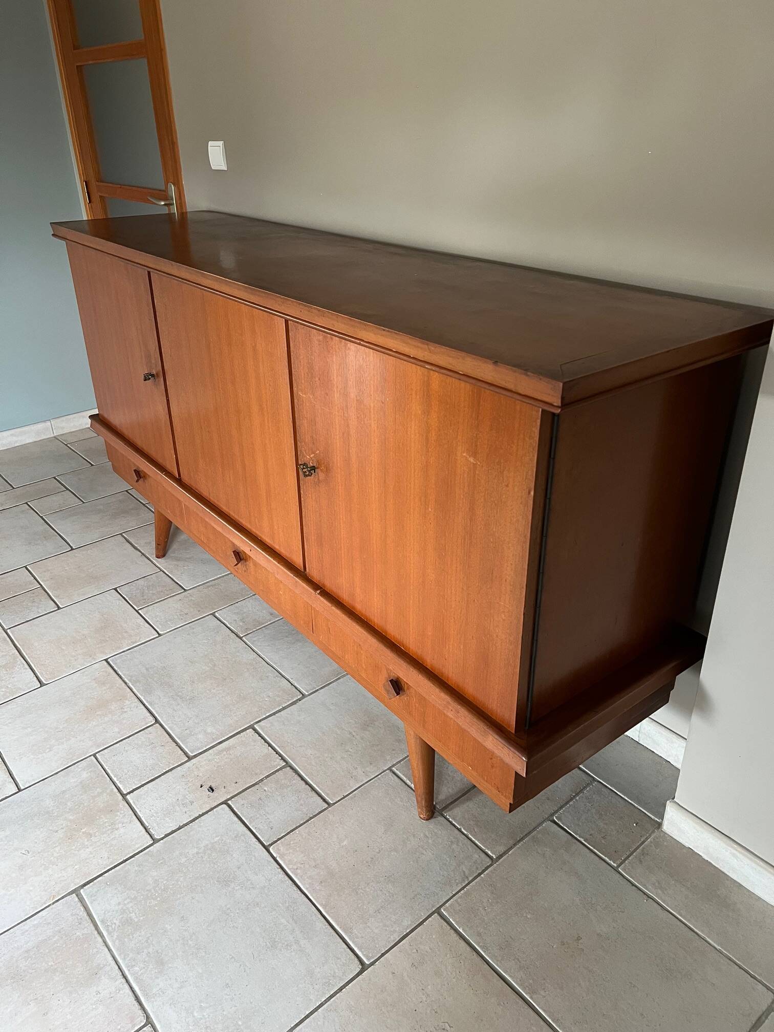 Teak buffet Gaston fish 1960s