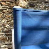 Folding canvas armchair by the sea La Baule 1960s