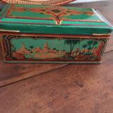 Ancient metal box with orientalist design