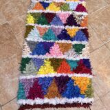 vintage boucherouite rug; berber boucherouite rug 120 cm x60 cm
