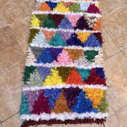 vintage boucherouite rug; berber boucherouite rug 120 cm x60 cm