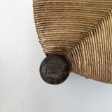 Oak and straw stool