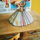Fan hanging lamp in art deco glass paste year 40/50