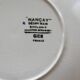 6 vintage Gien faience dessert plates, Nancay model, hand-painted blue floral pattern