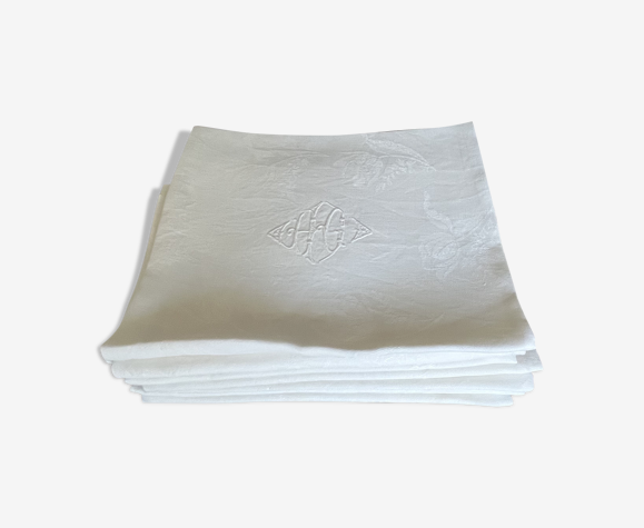Lot de 9 grandes serviettes de table en damassé