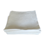 Set of 9 large damask napkins