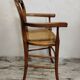 Children's high chair in wood and cane