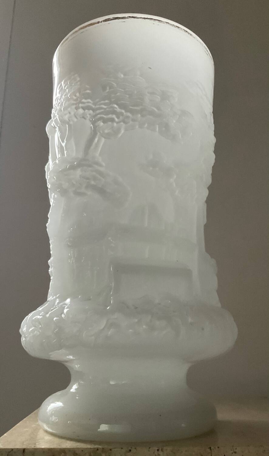 Large Art Deco opaline vase