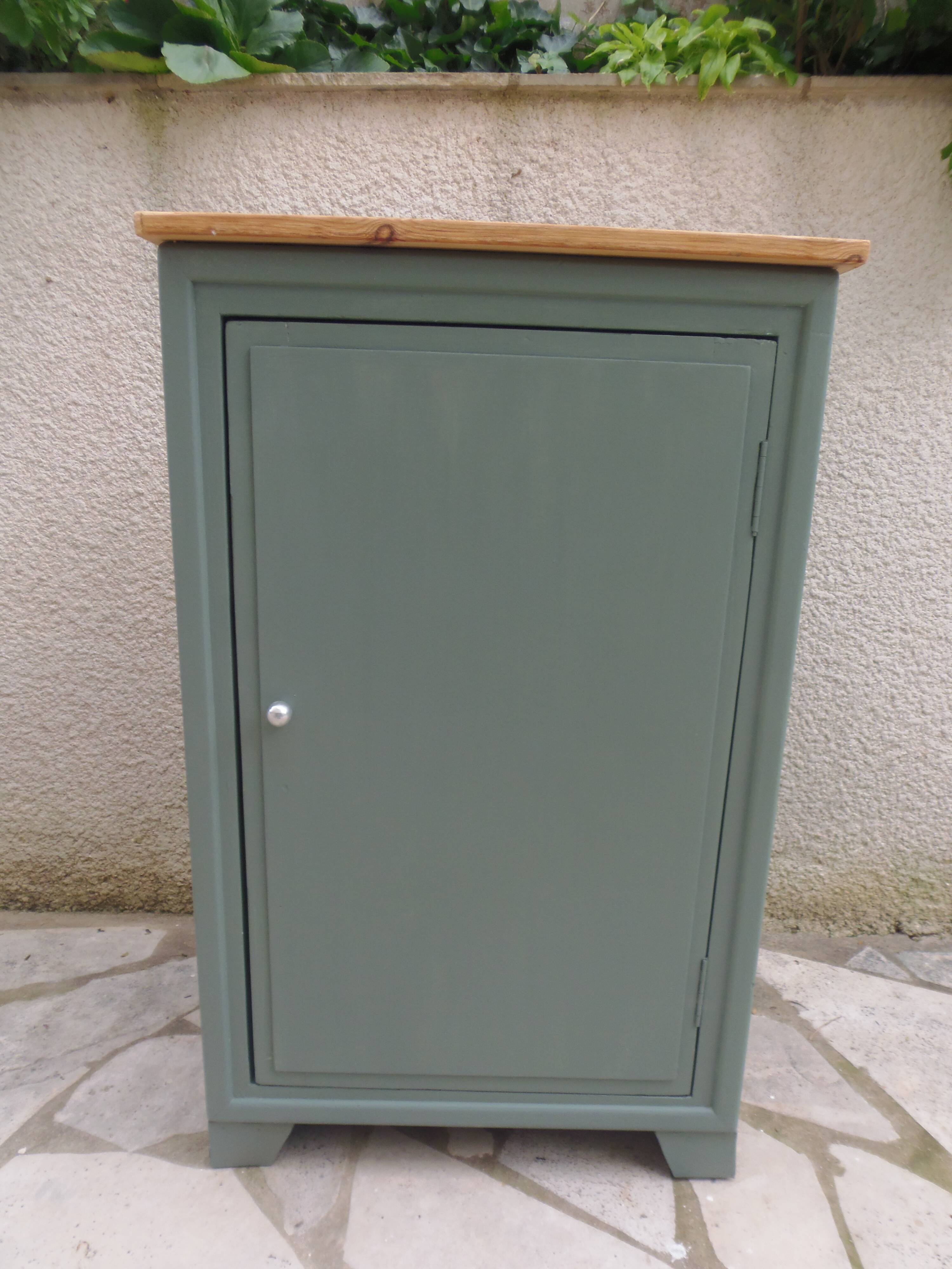 Vintage jam jar enhanced in smoky green, wooden tray.