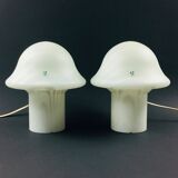 Pair of Striped Mushroom Table Lamps from Peill & Putzler, Germany, 1970s