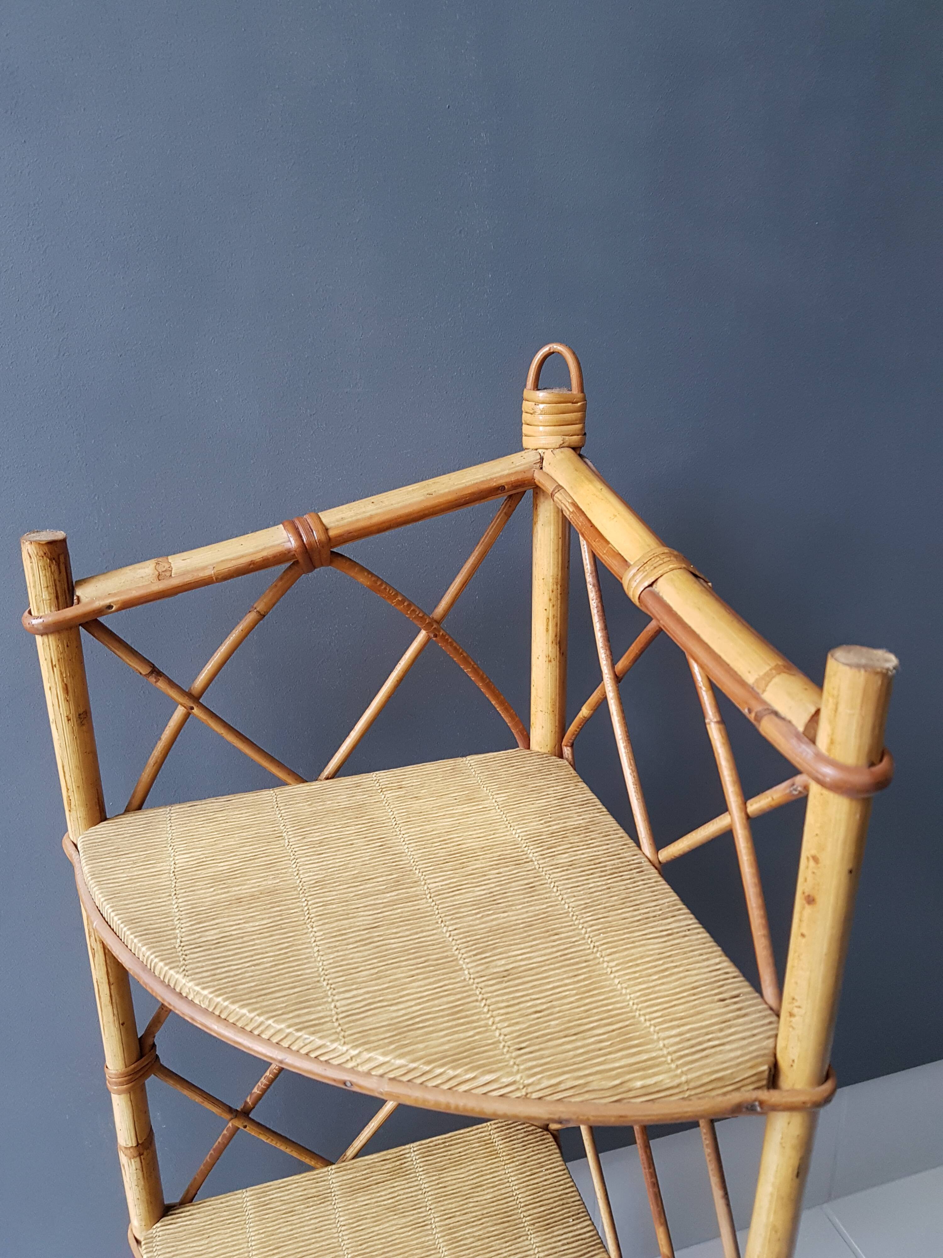 Old corner Wicker shelf