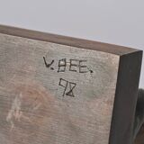 Free stone sculpture on wooden pedestal, V. Bee, 1998