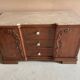 Wooden and beige marble chest of drawers